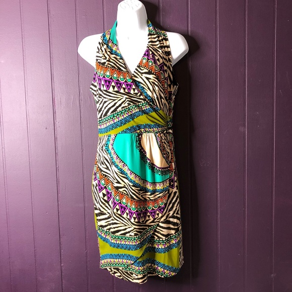 Enfocus Studio Dresses & Skirts - Sleeveless V-neck Aztec print midi dress purple